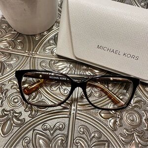 🌹Michael Kors • Unisex Black and Gold Frame Prescription Eye Glasses